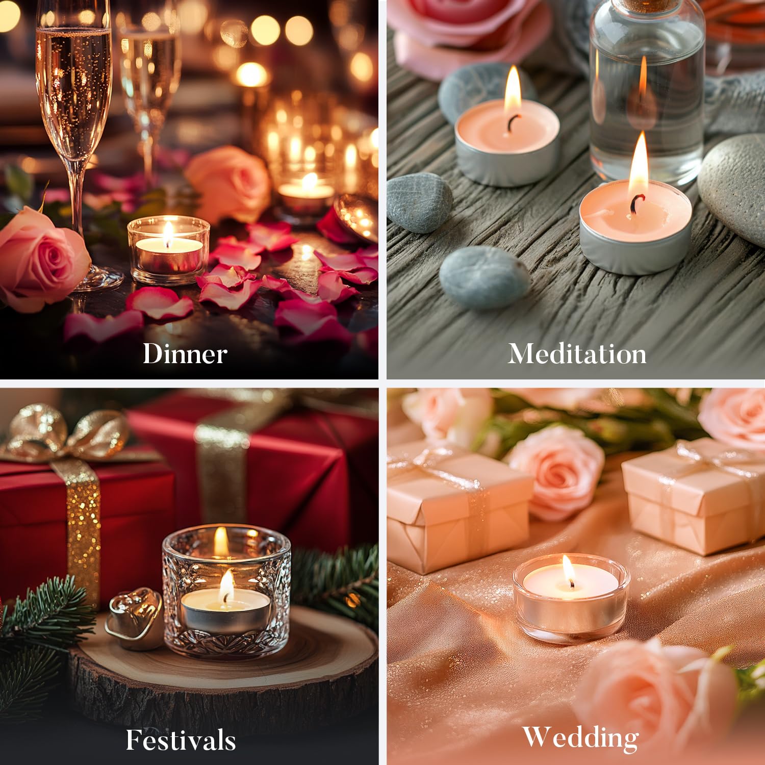 Hypmis burning tea light in holder creating warm, steady light