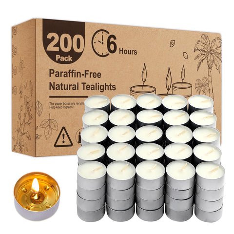 Hypmis front pack showing 200 tealights and convenient bulk value