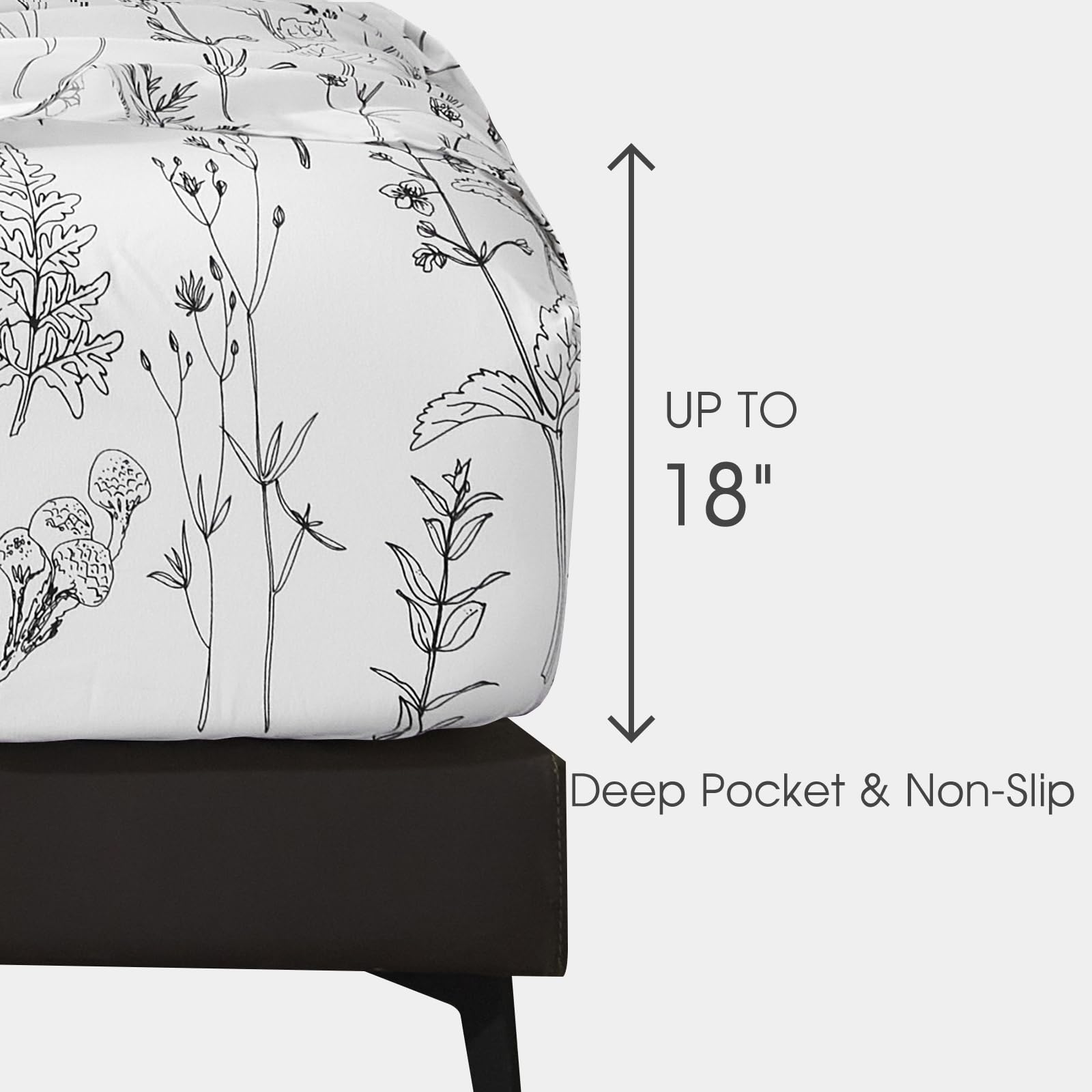 HYPREST fitted sheet on deep mattress demonstrating secure 18 inch fit