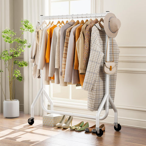 HYSEYY assembled rack beside door showing scale and space-saving benefit