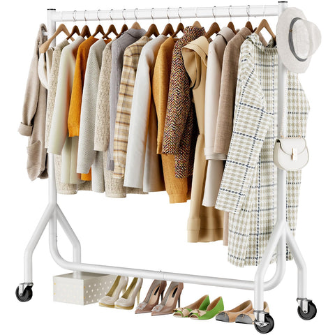 HYSEYY front view of full clothing rack showing sturdy frame and capacity