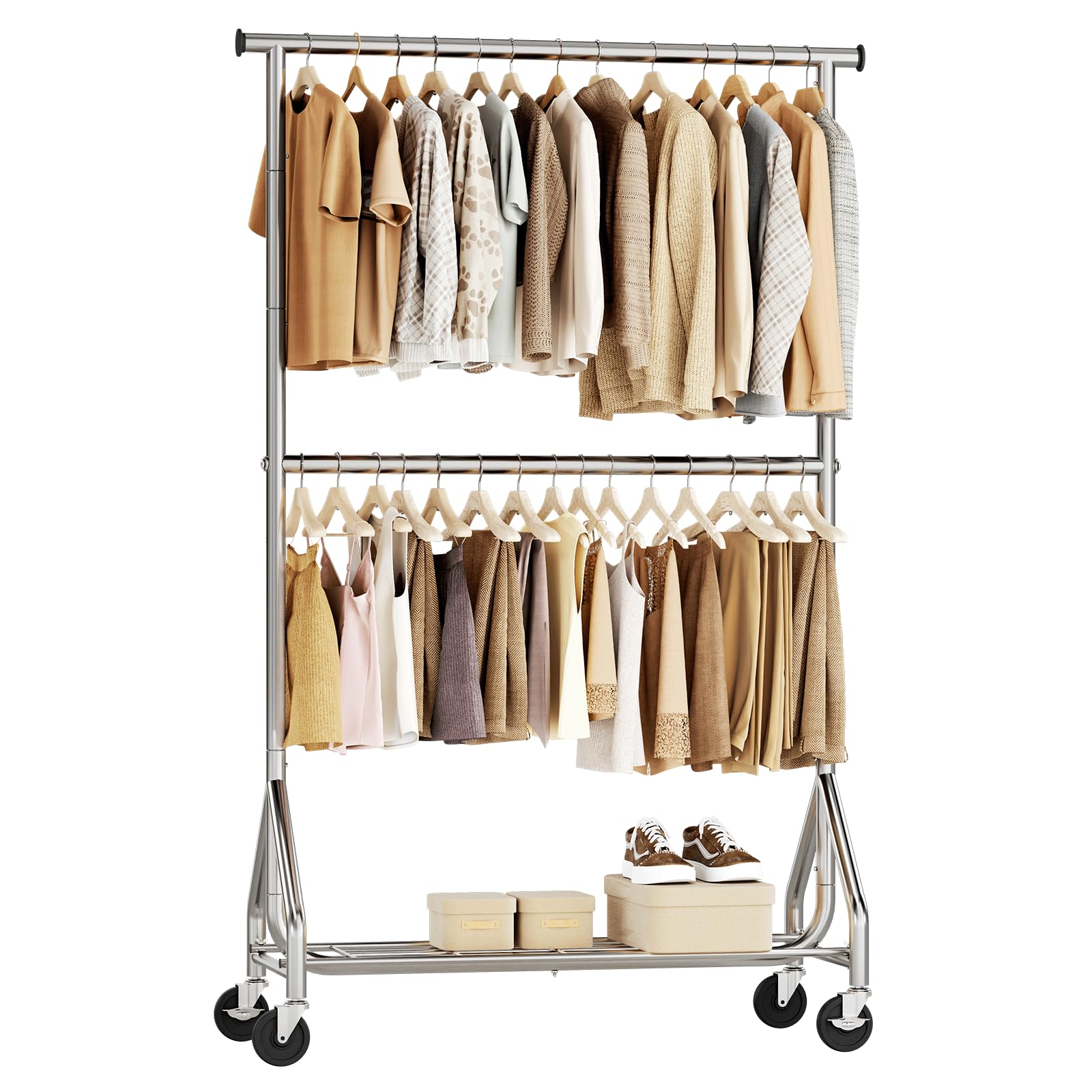 HYSEYY full rack front view showing double rods and high capacity benefit