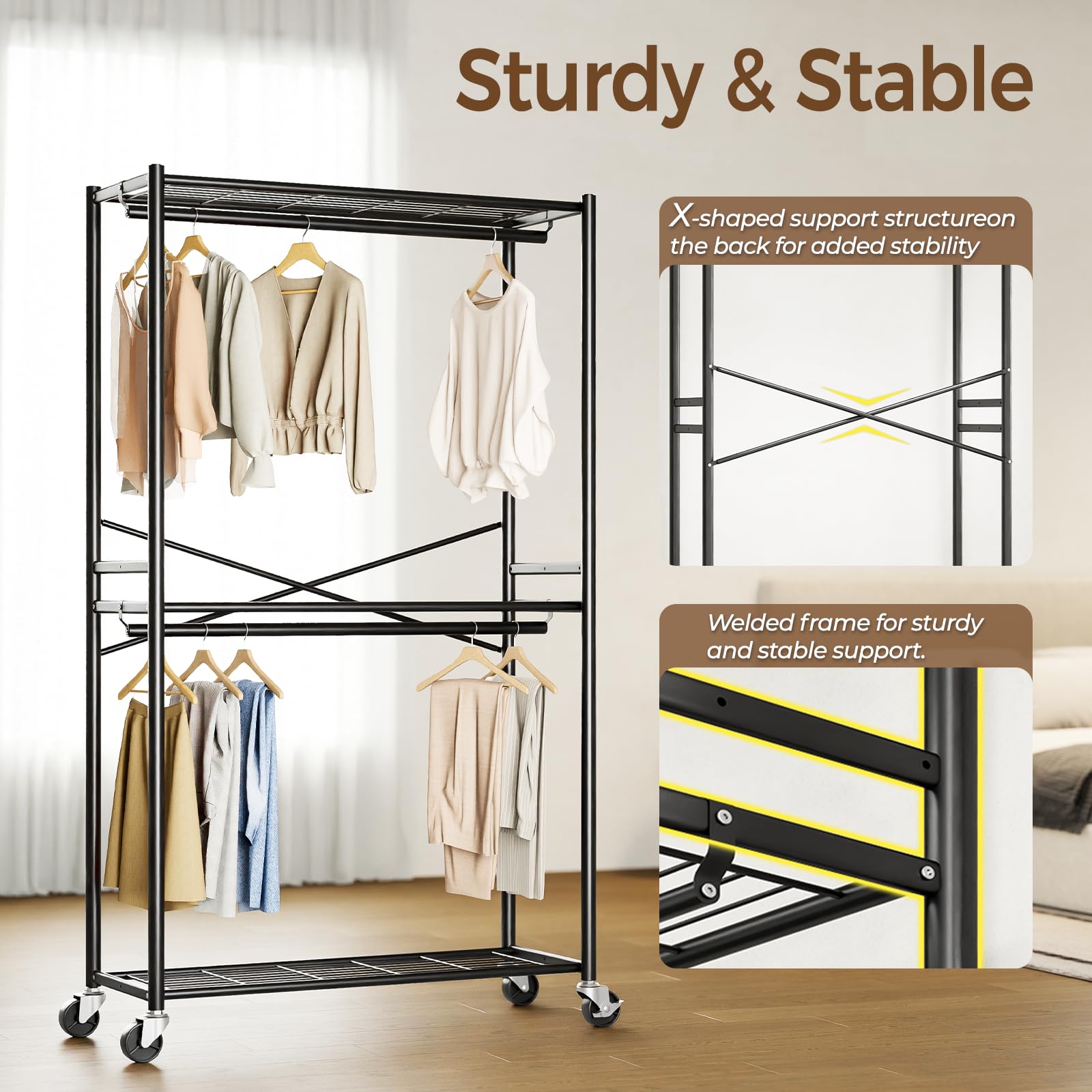 HYSEYY middle mesh shelf holding folded clothes for neat organization