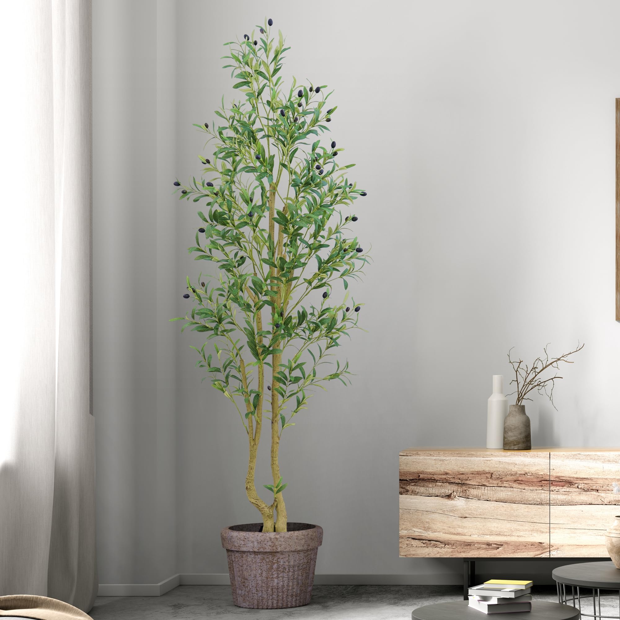 HZXGCP tree beside chair for scale showing ideal height and easy placement benefit