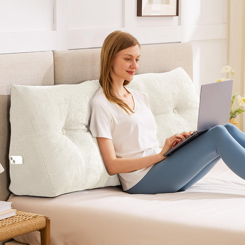 IASEAHK front view twin wedge headboard pillow—stable back support