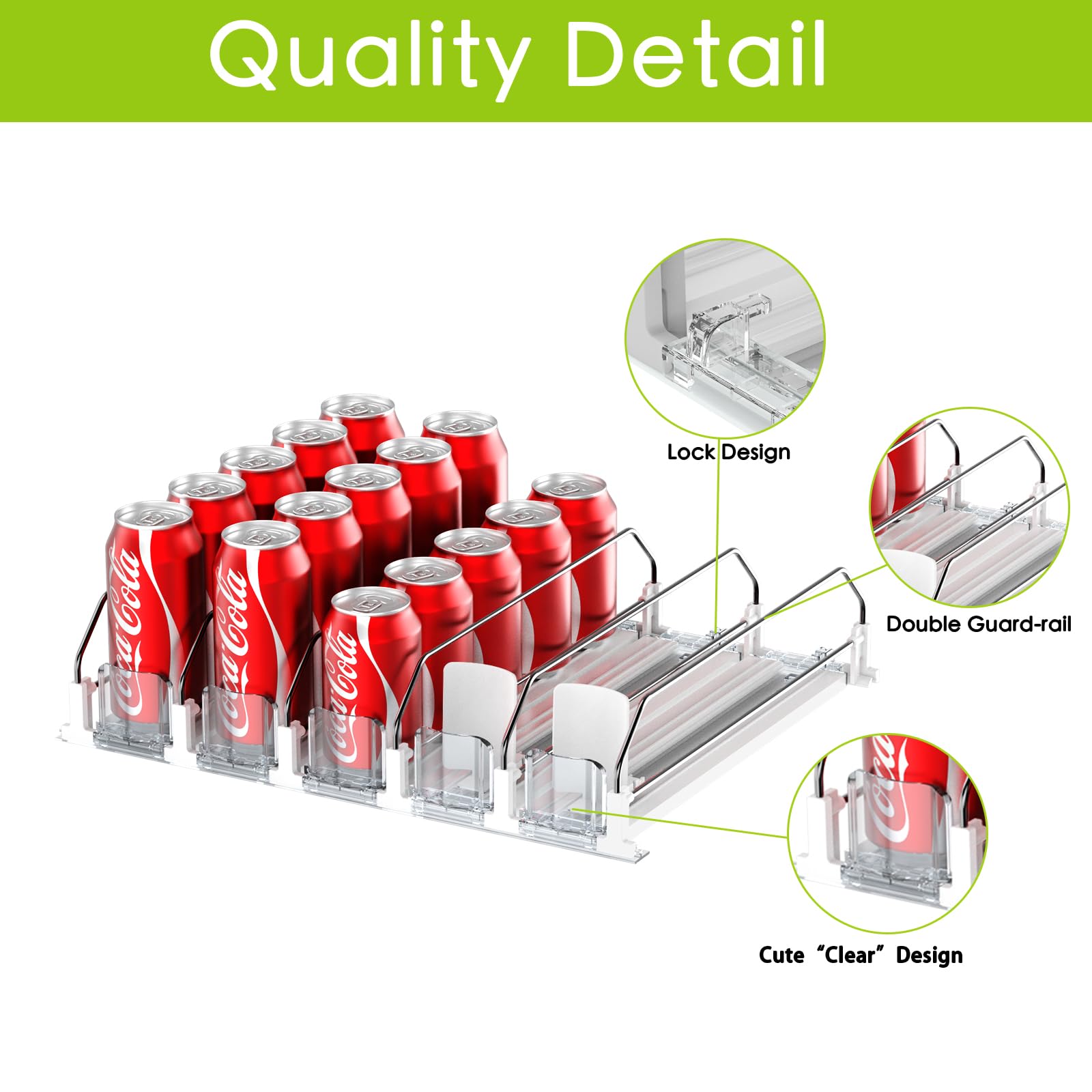 IBORING installed in fridge with cans showing quick grab convenience