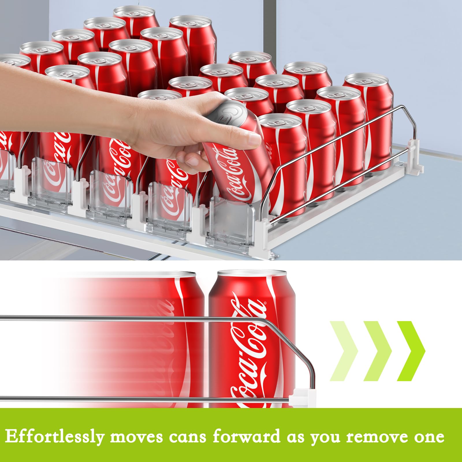 IBORING top-down view revealing three adjustable rows for neat beverage storage