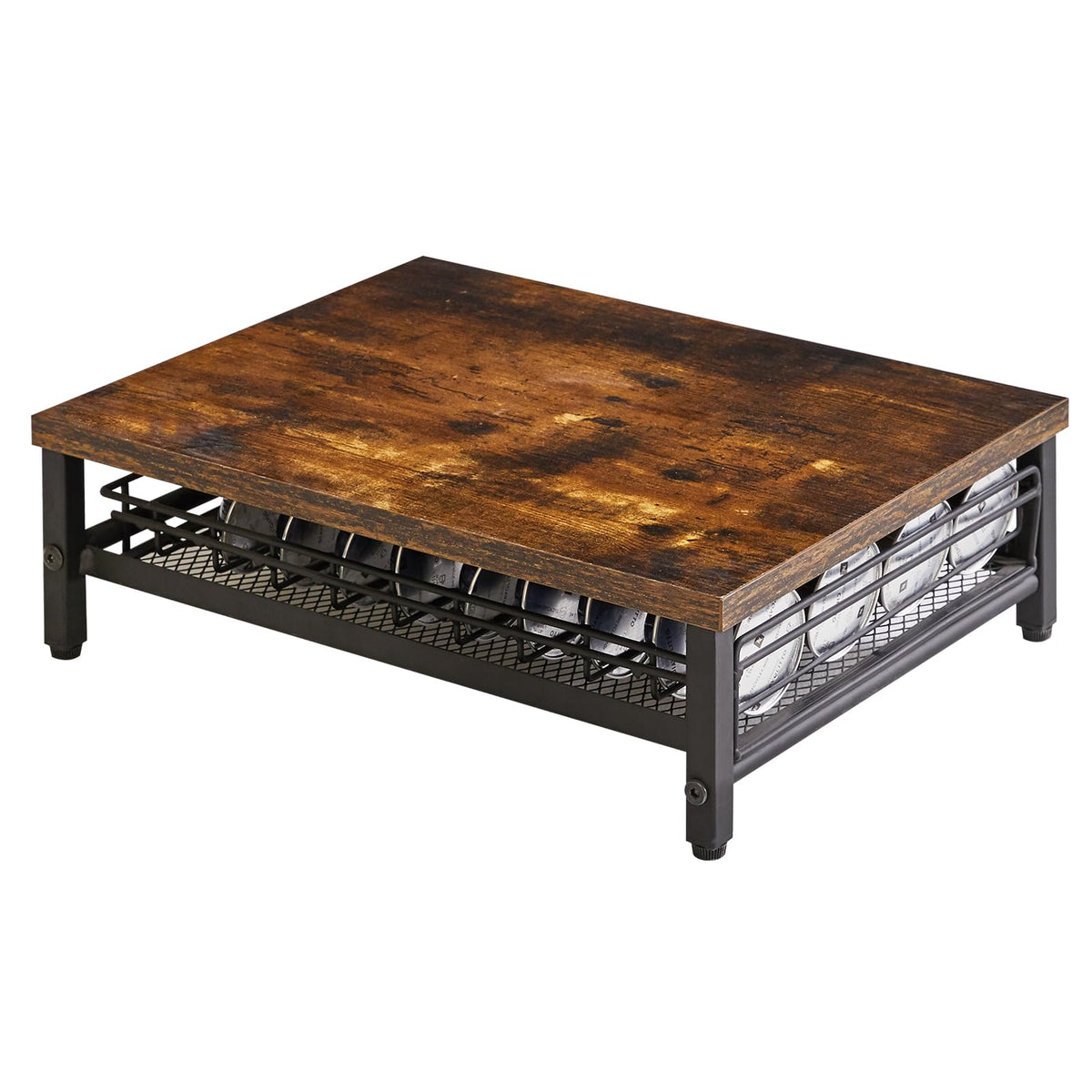IBUYKE front view of pod drawer showing sleek brown finish and compact design benefit counter organization