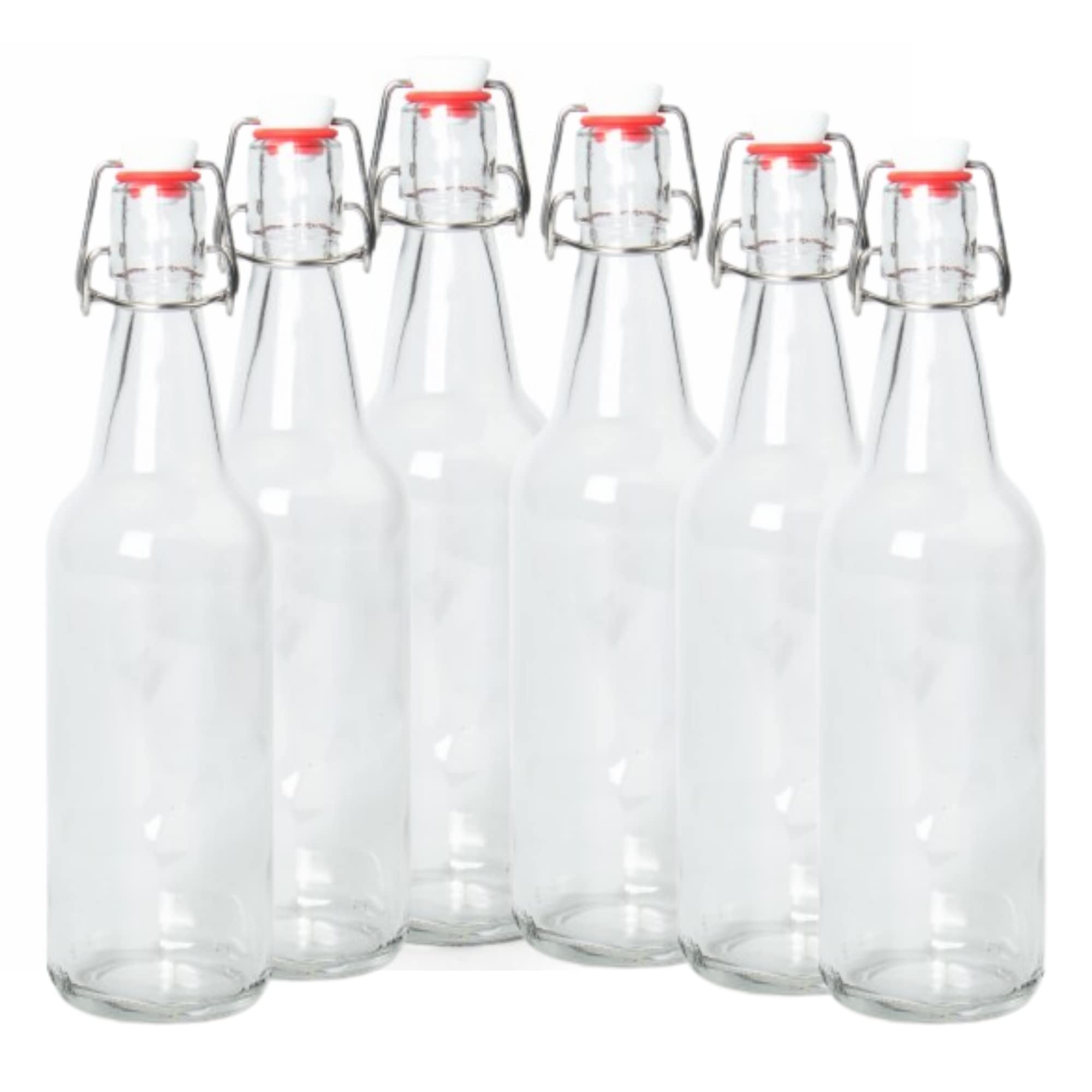 ICE N COLD six-pack front view showing clear bottles and flip-tops for neat storage