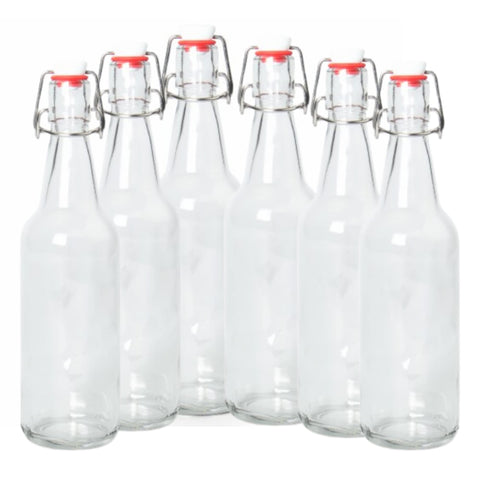 ICE N COLD six-pack front view showing clear bottles and flip-tops for neat storage