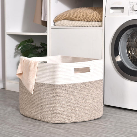 ICERZCZ basket in living room showing decorative storage benefit