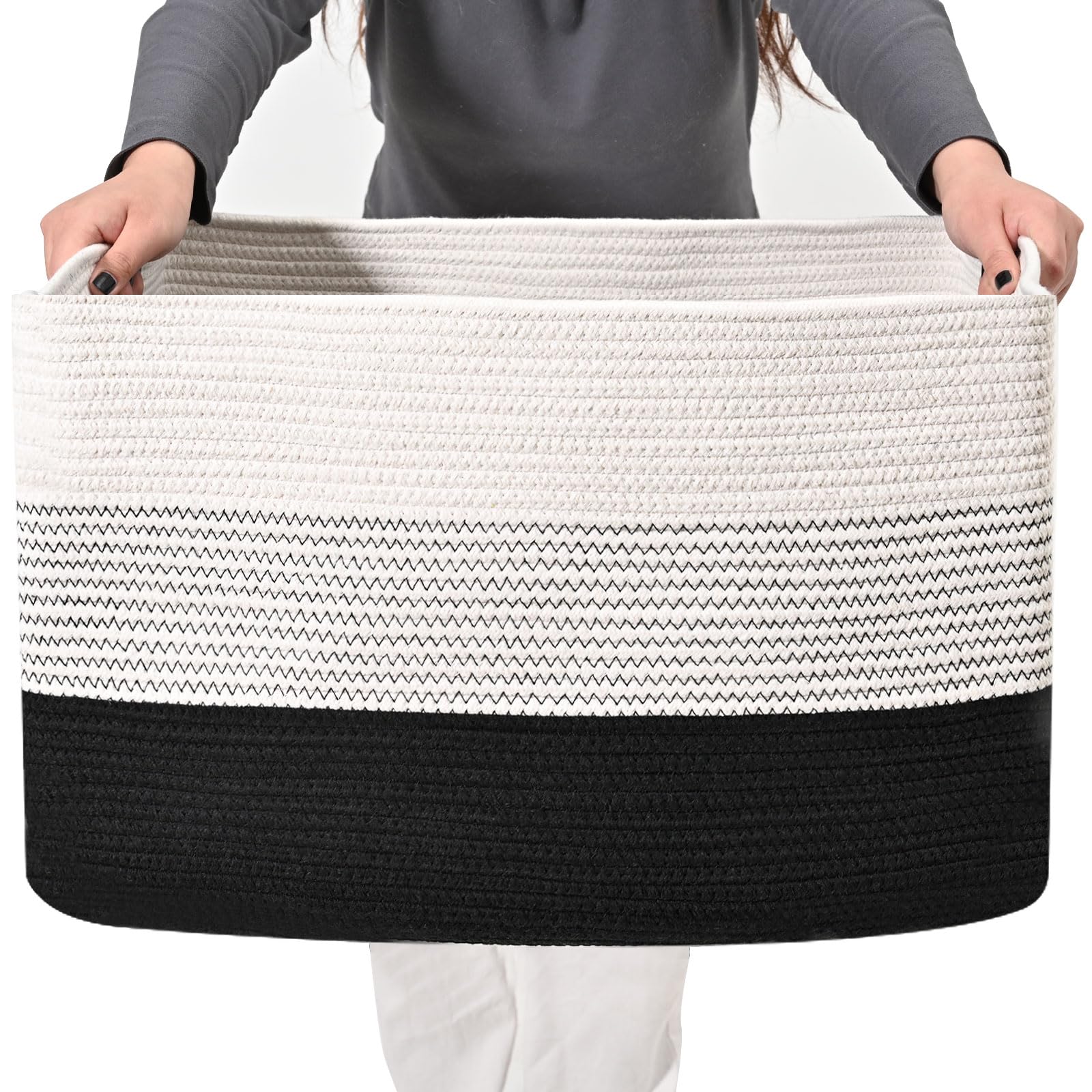 ICERZCZ front view of rectangular basket showing neat storage benefit