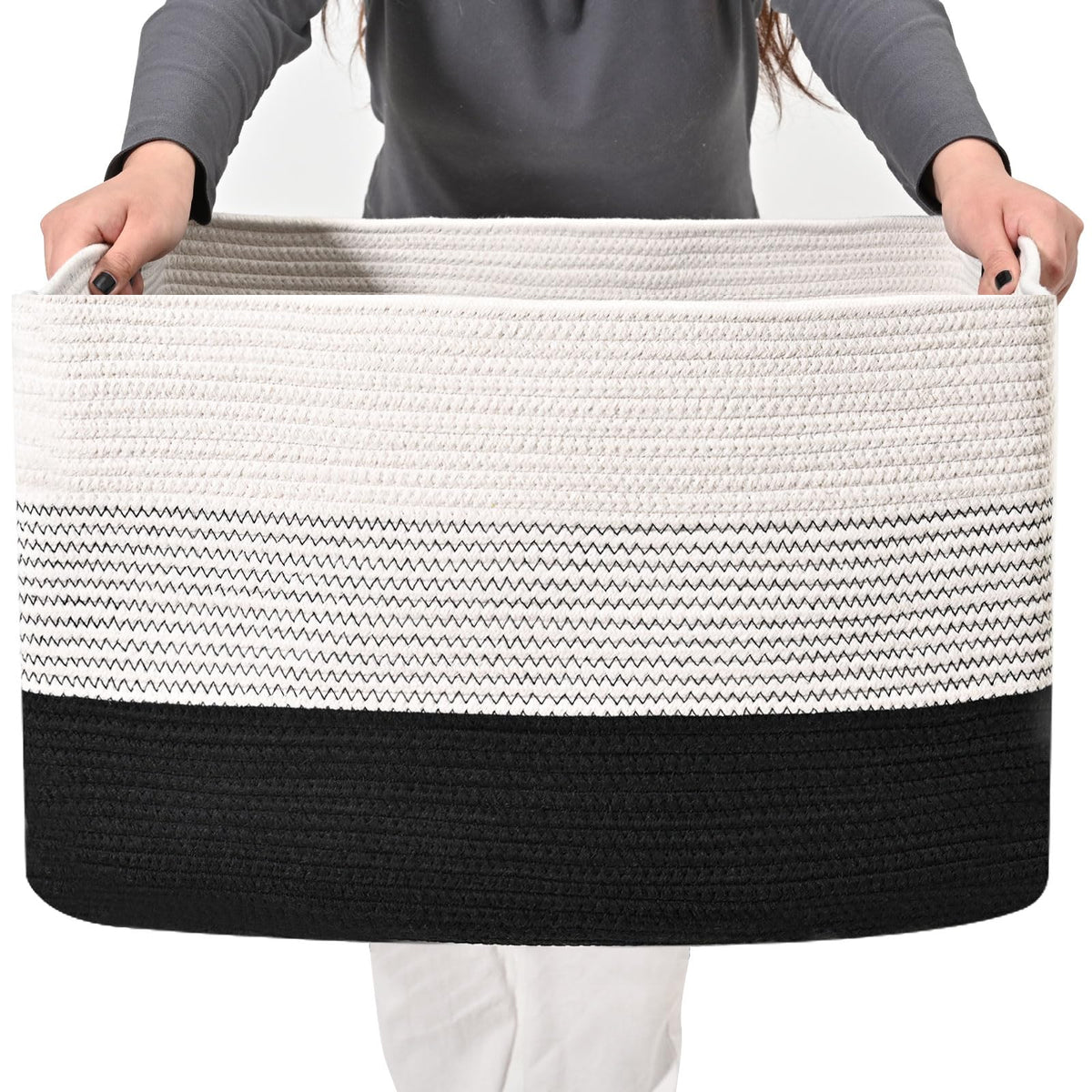 ICERZCZ front view of rectangular basket showing neat storage benefit