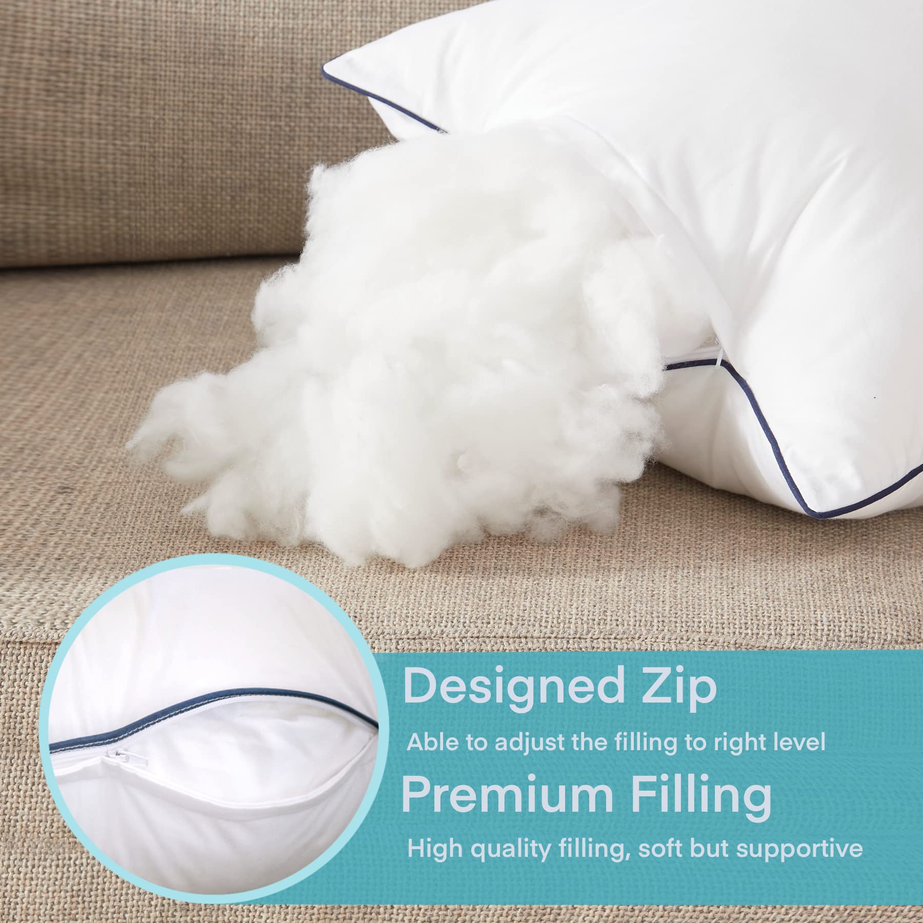 Ichrysania pillow insert in use on sofa providing plush support