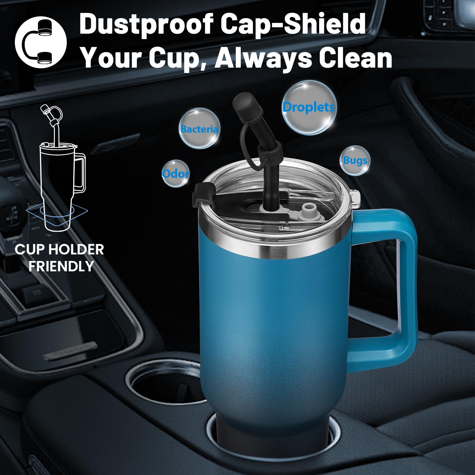 ICIOI rotatable leakproof lid detailed view benefit: spill-resistant switching