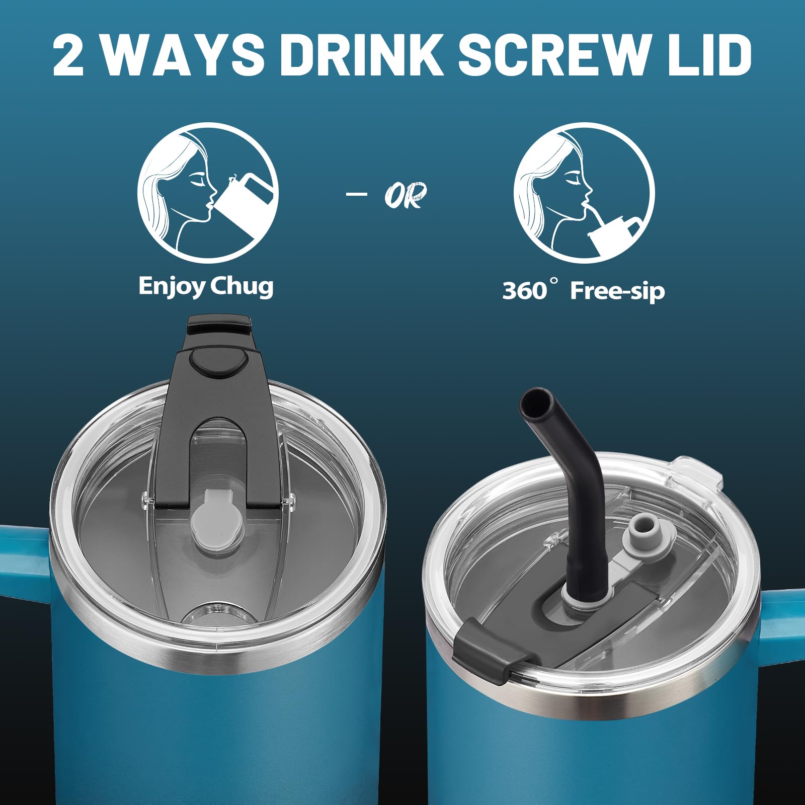 ICIOI wide straw with cleaning brush displayed benefit: easy-to-clean straw