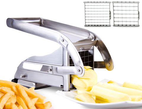 ICO front view of stainless-steel fry cutter showing durable build and compact footprint