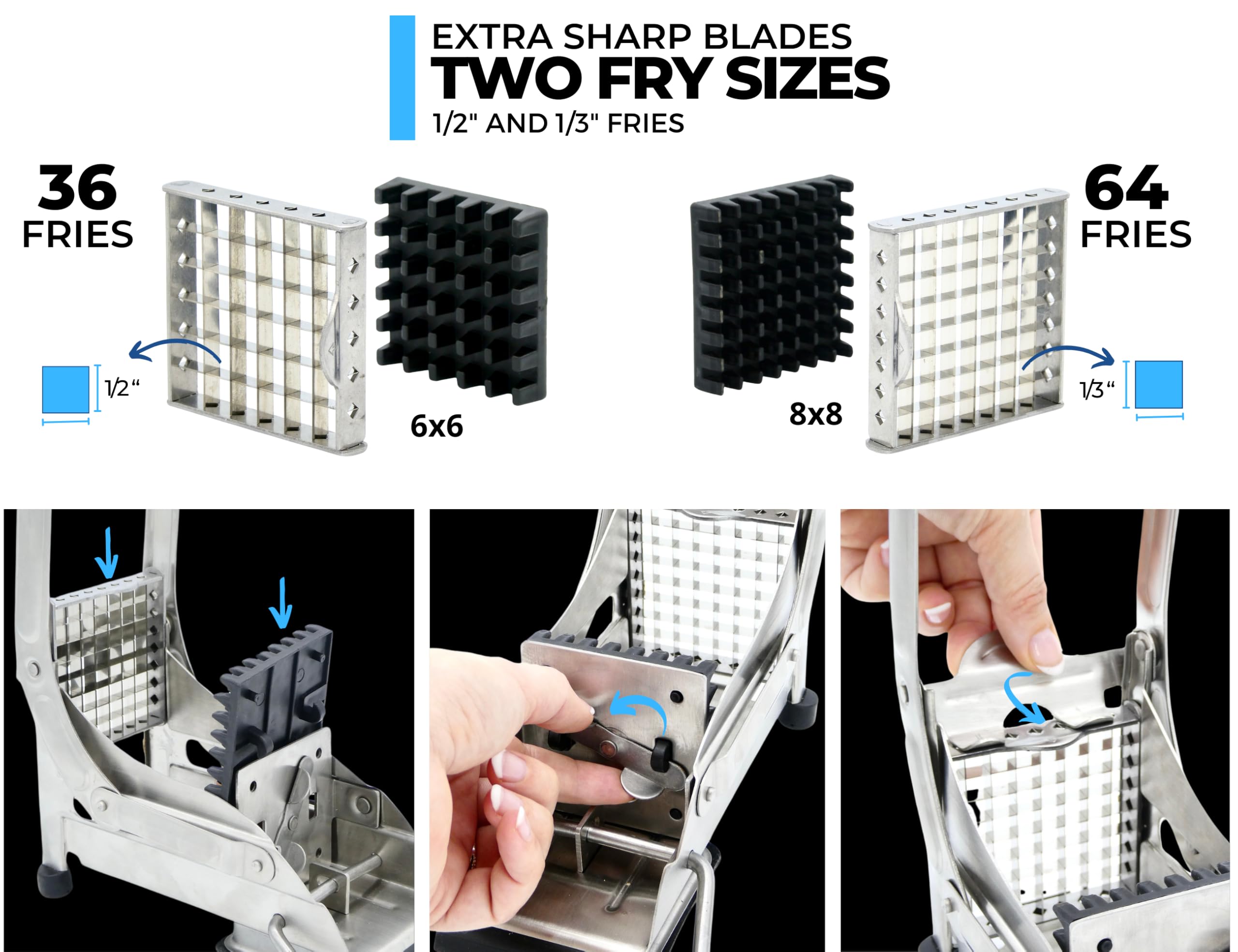 ICO cutter in use slicing a potato quickly for faster meal prep