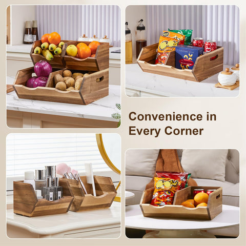 ICOHOT bins on kitchen countertop adding warm natural decor benefit