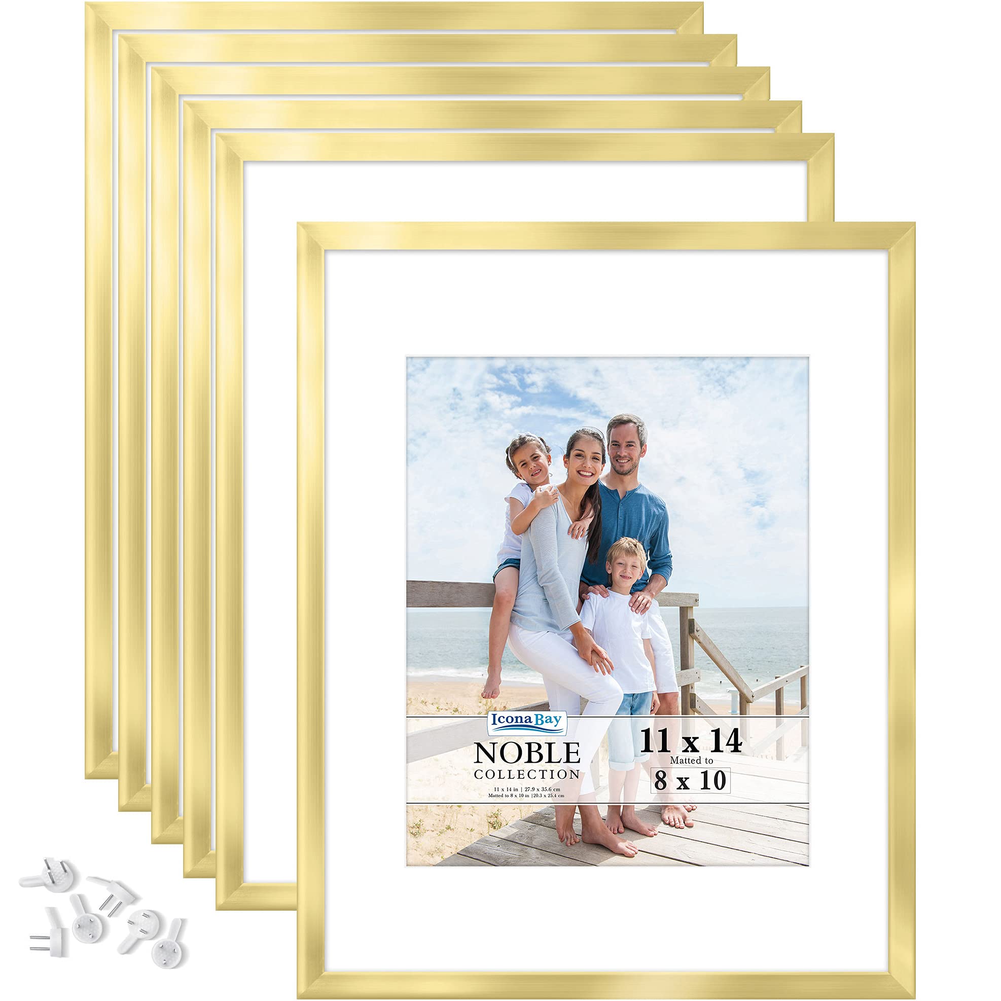 Icona Bay front view of gold 11x14 frame showcasing elegant display