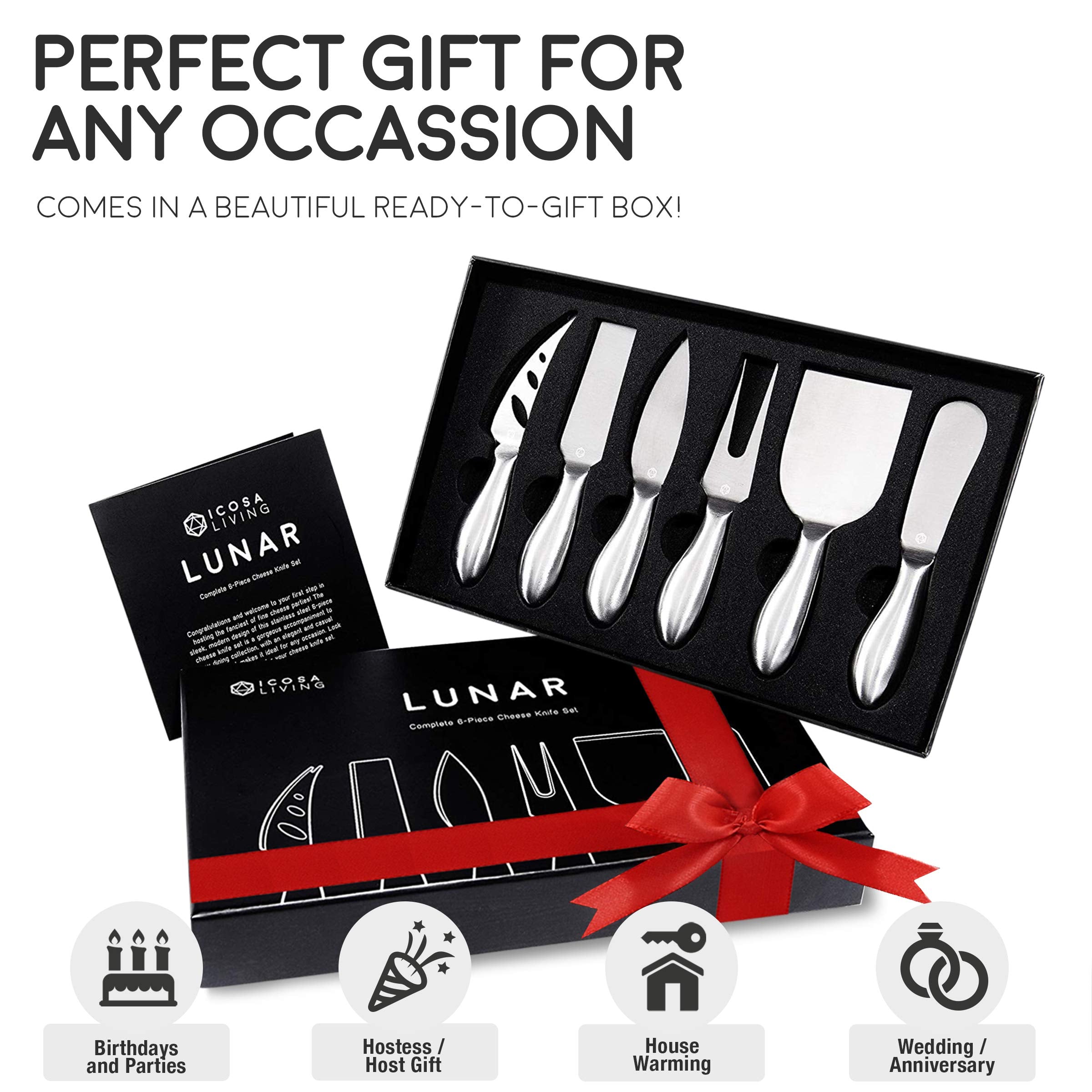 ICOSA Living full set displayed on charcuterie board enhancing presentation at gatherings