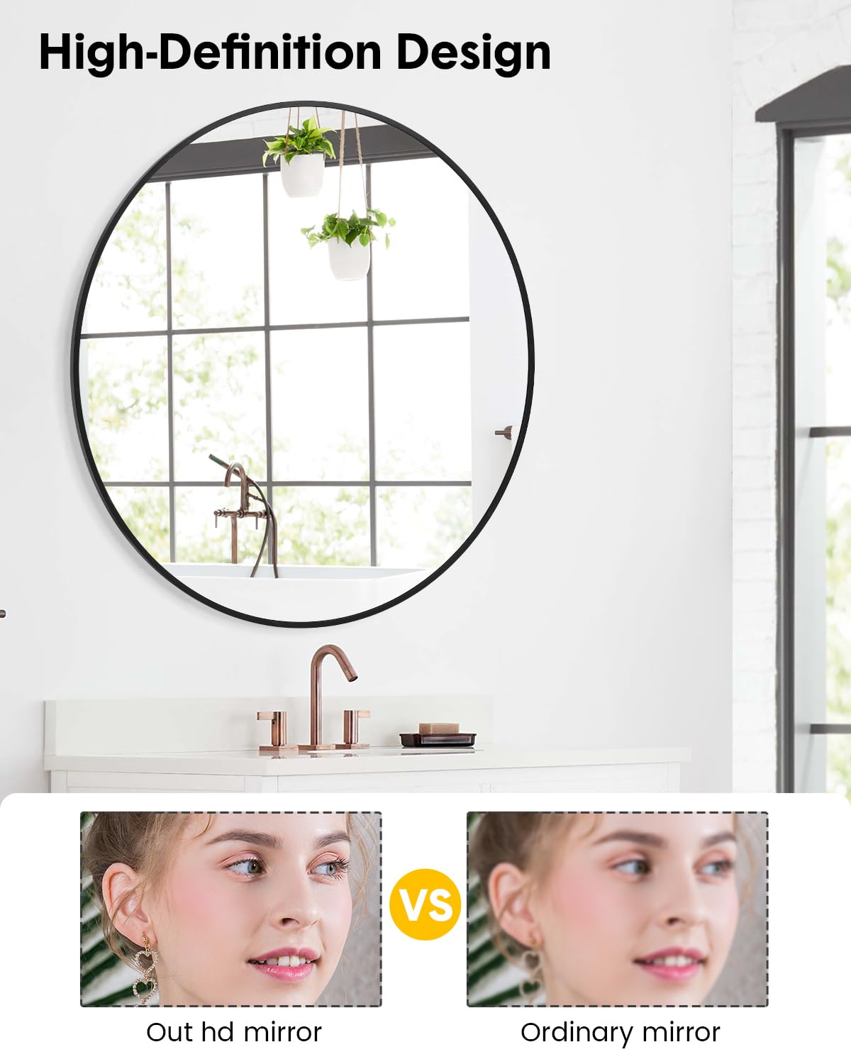 IDEALHOUSE mirror mounted over sink demonstrating practical vanity use