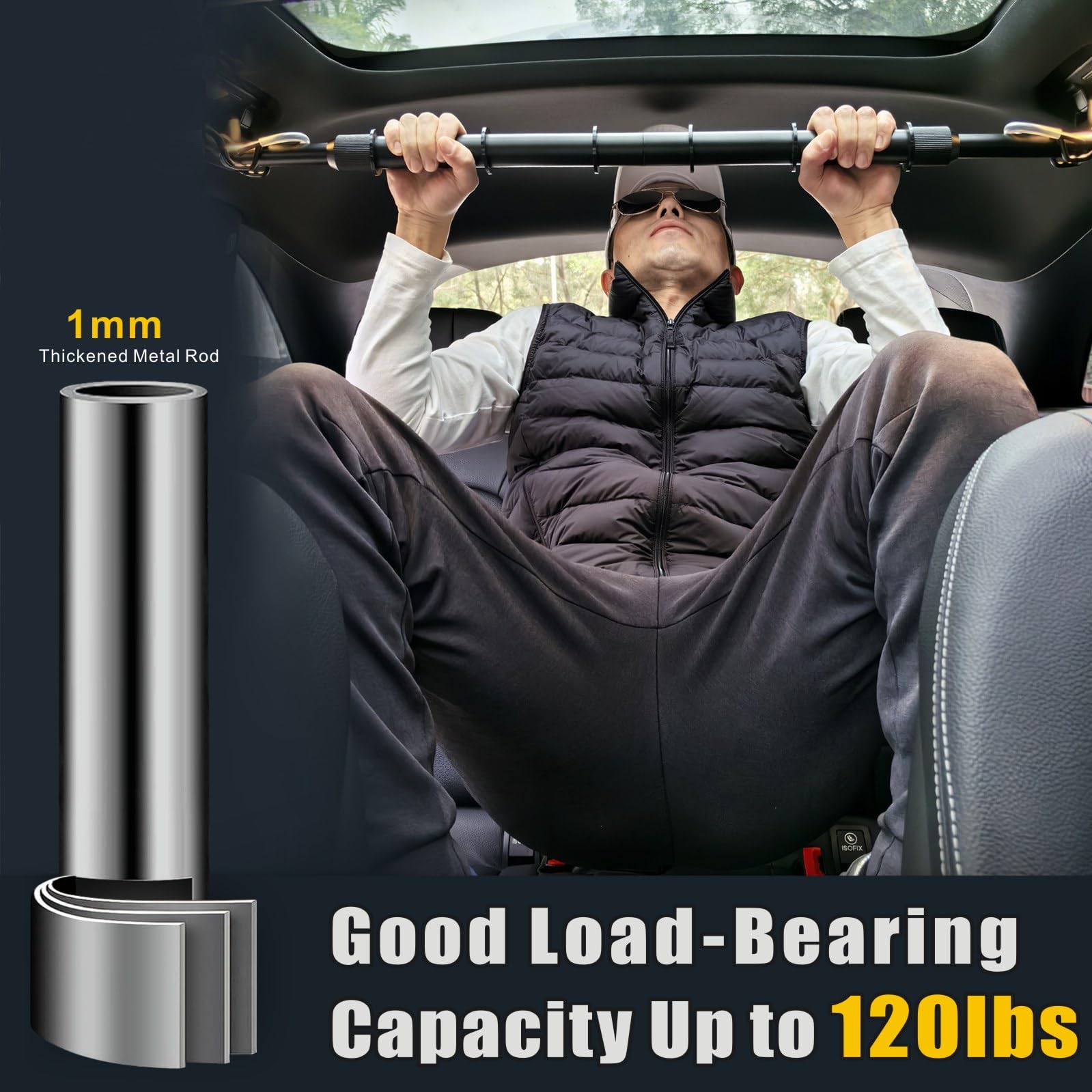 Idefair metal hook with silicone cover protecting car interior and clothing