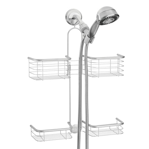 iDesign chrome wire shelf close-up highlighting open design for faster drying and easy cleaning