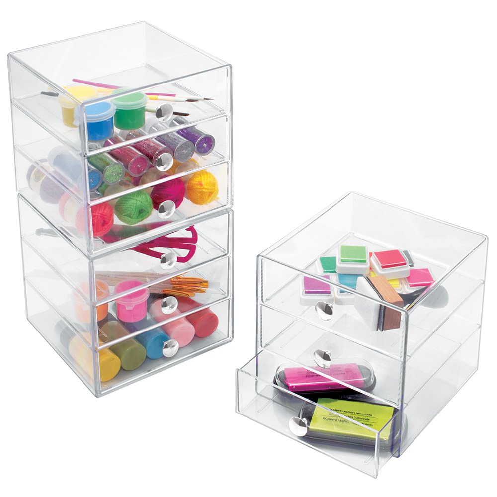 iDesign drawer interior filled with makeup proving separation and quick-access benefit