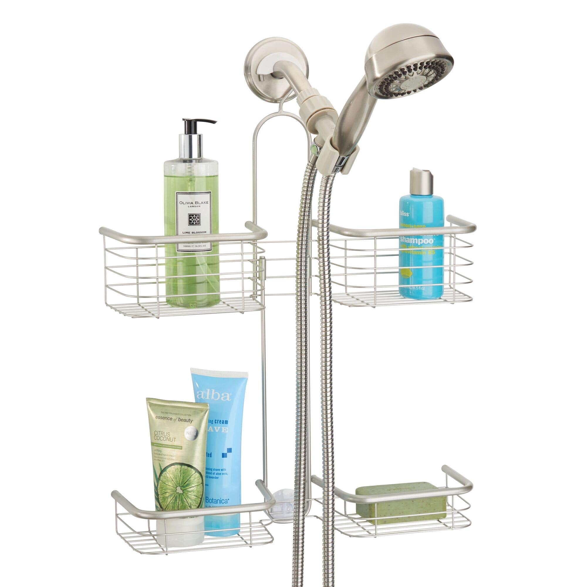 iDesign Forma XL front view showing four shelves and satin finish for organized storage