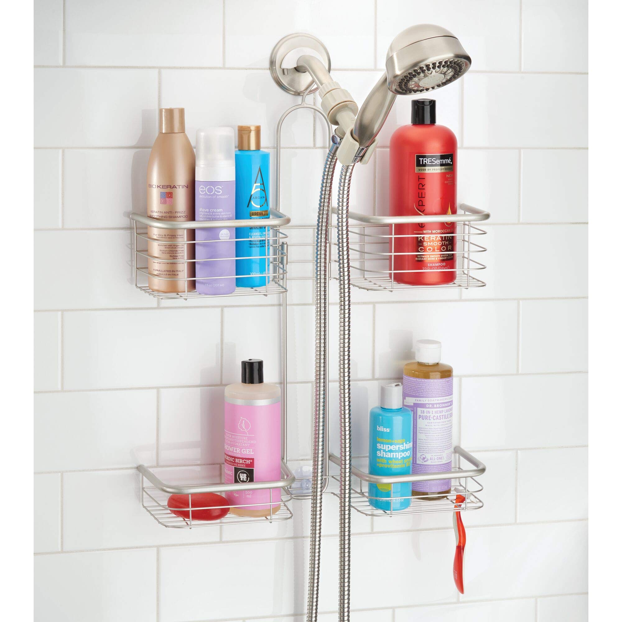 iDesign shelf detail with bottles showing open-wire drying and secure bottle placement