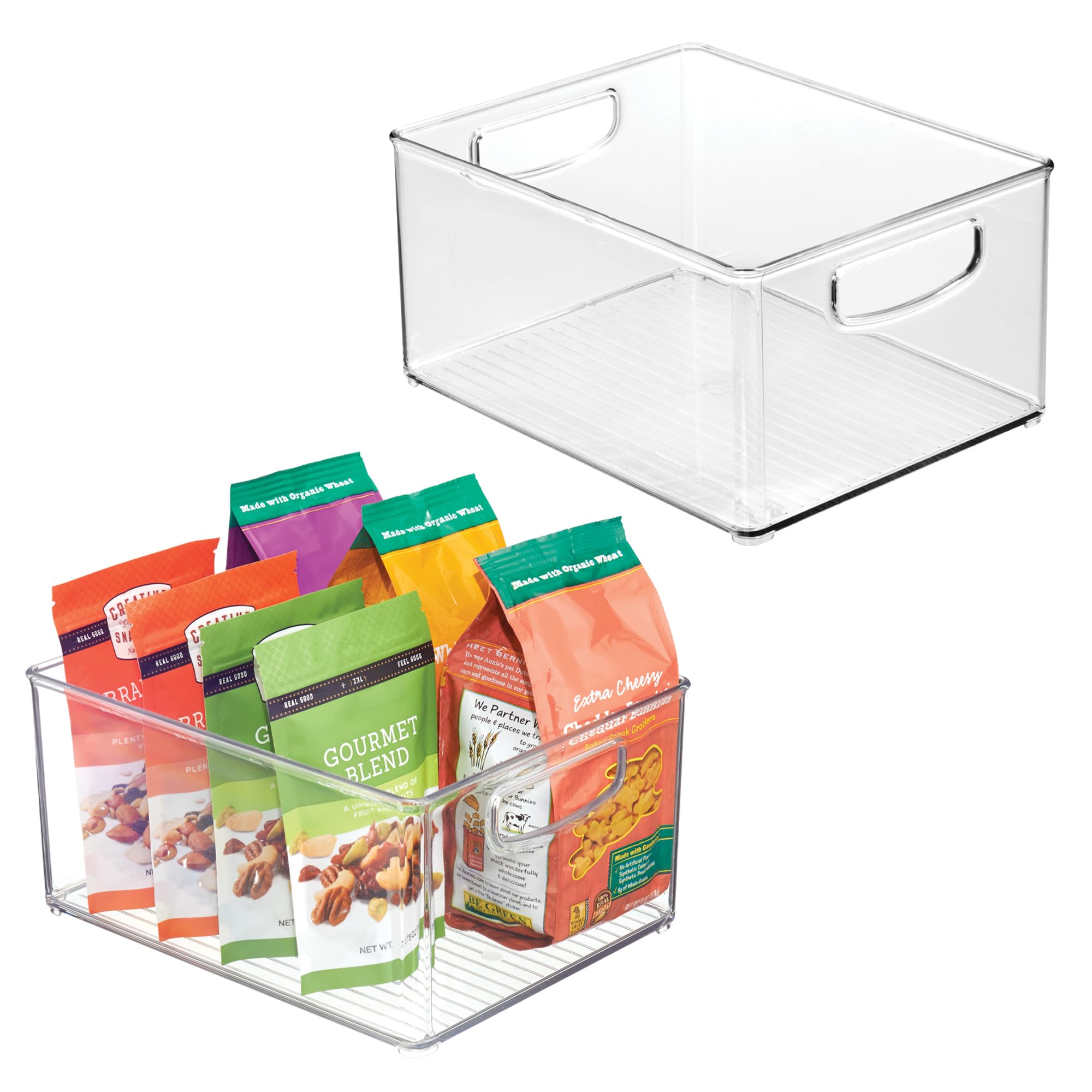 iDesign clear bin front view showing contents and quick visibility benefit