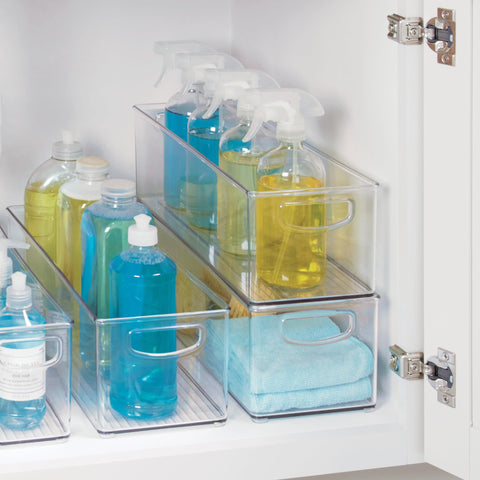 iDesign bin inside kitchen drawer keeping utensils and linens tidy