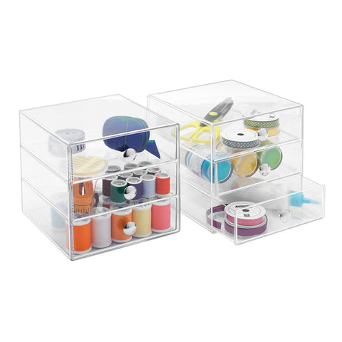 iDesign on a bedroom dresser illustrating multipurpose tidy storage benefit