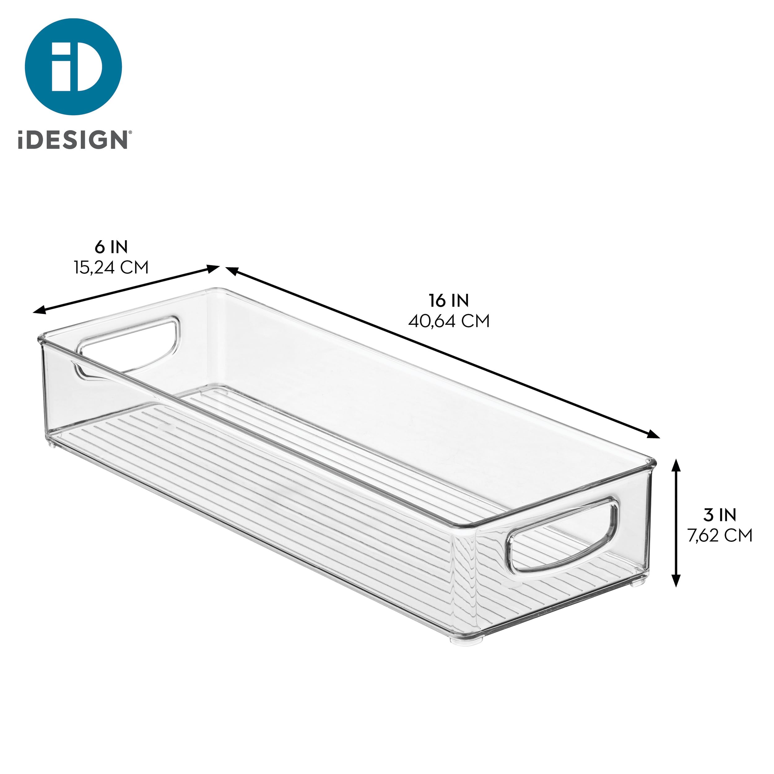 iDesign slim bin close-up of handle for easy carrying and transport