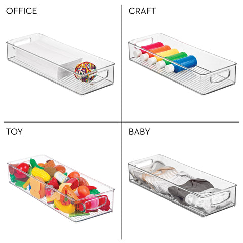 iDesign slim bin inside drawer with utensils arranged for easy reach