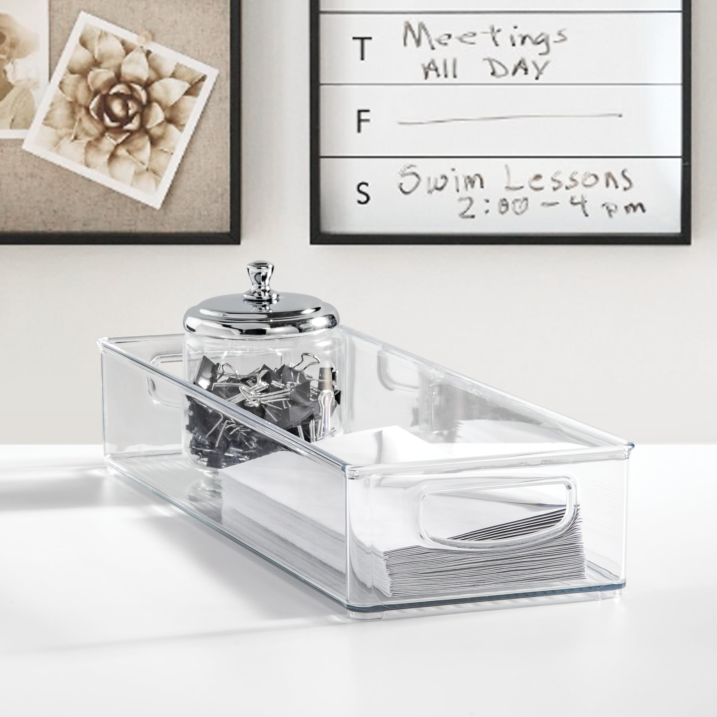 iDesign slim bin in fridge organizing condiments and saving space