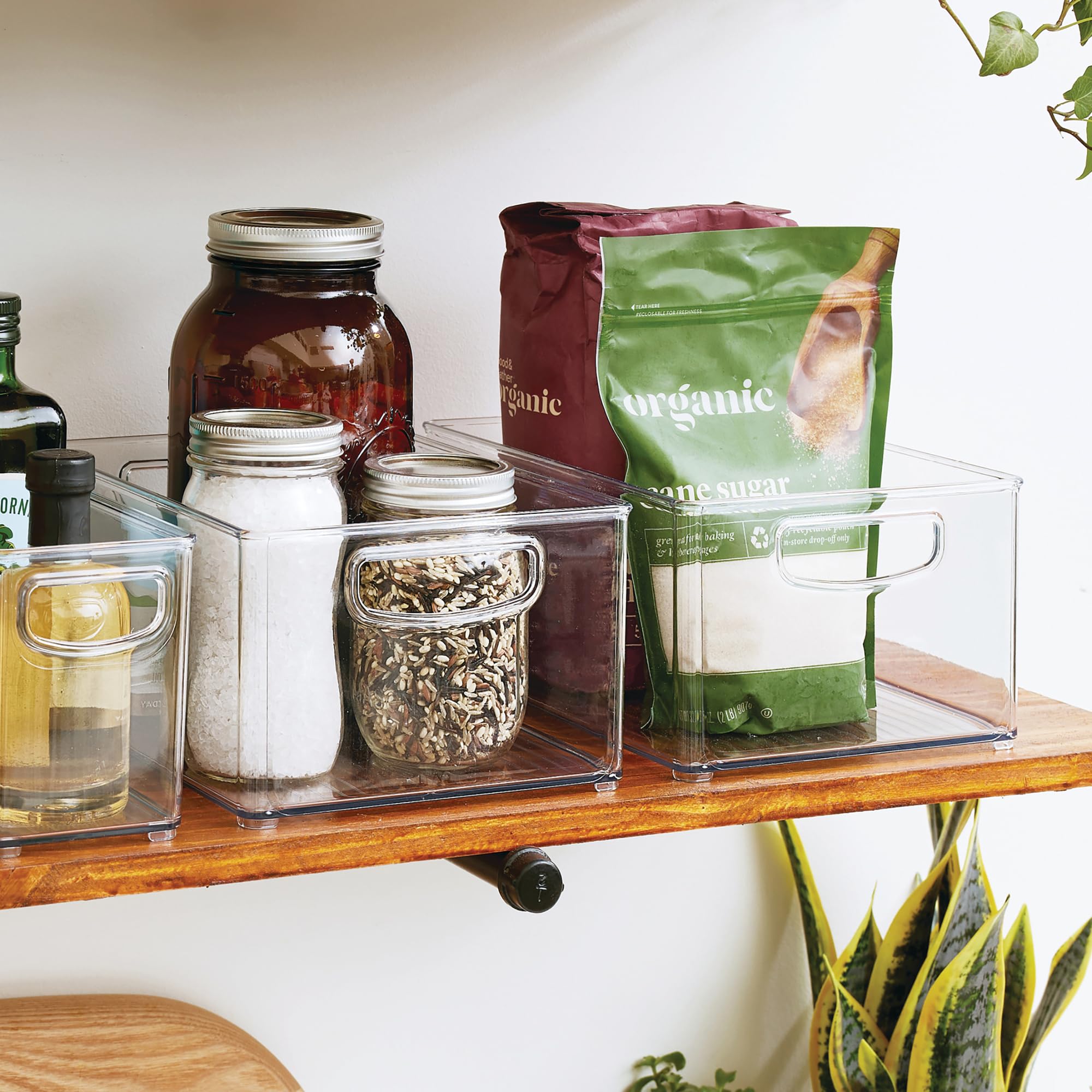 iDesign stacked bins in pantry maximizing vertical storage benefit