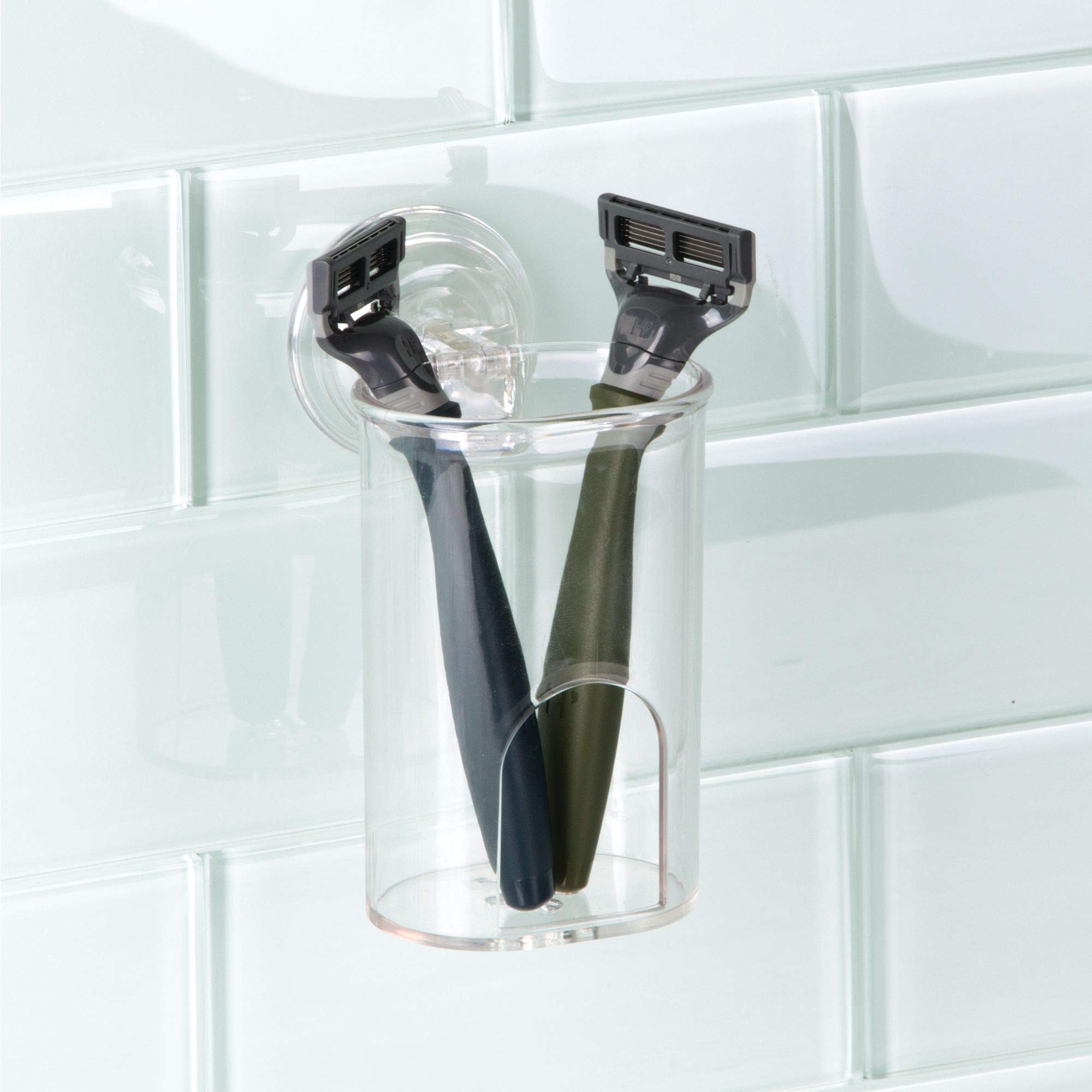 iDesign tumbler holding toothbrushes for quick-access benefit
