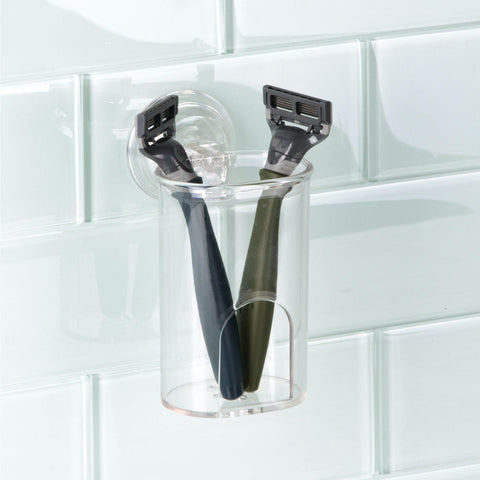 iDesign tumbler holding toothbrushes for quick-access benefit