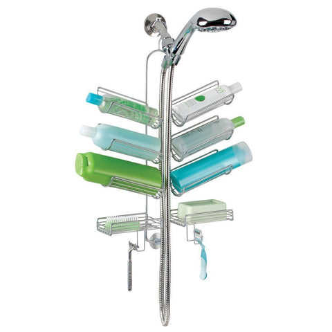 iDesign Verona in-shower lifestyle with bottles and loofah for organized bathing