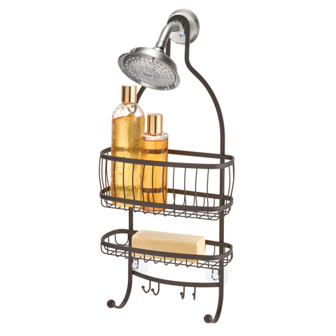 iDesign York Lyra front view showing organized bottles and neat storage benefit
