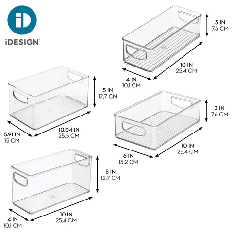 iDesign side profile stacked bins demonstrating space-saving benefit