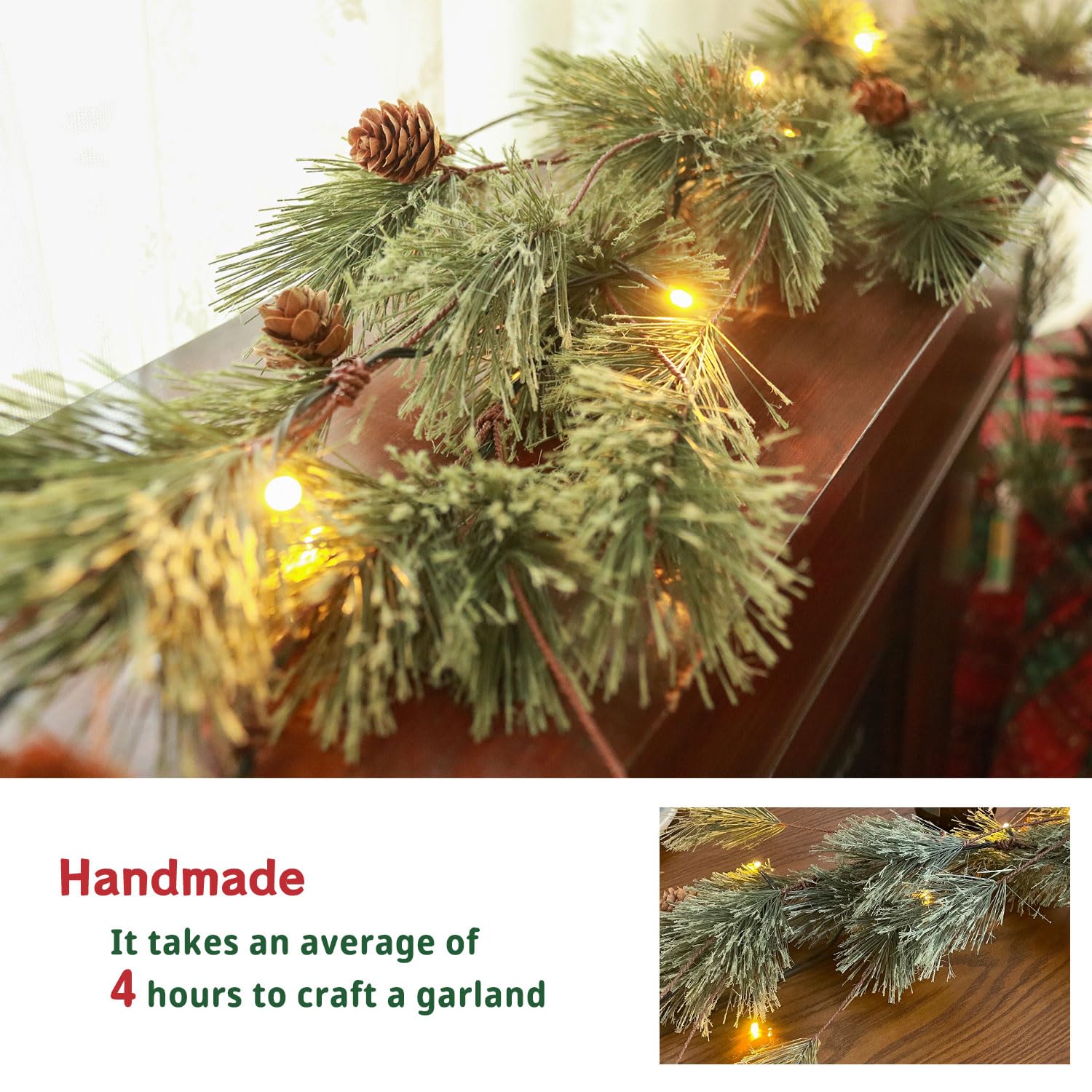 IDOGliitte+ garland draped on staircase adding instant seasonal charm and coverage