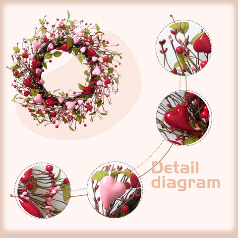 idyllic close-up of berries and hearts showing handcrafted detail