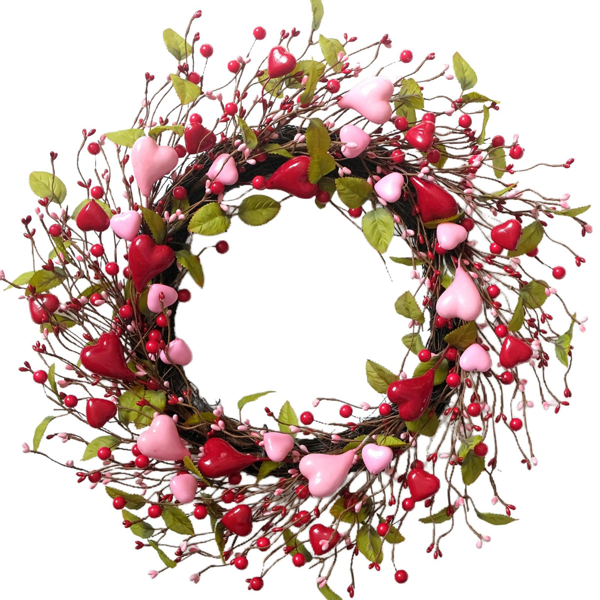 idyllic front door heart wreath displaying welcoming Valentine appeal