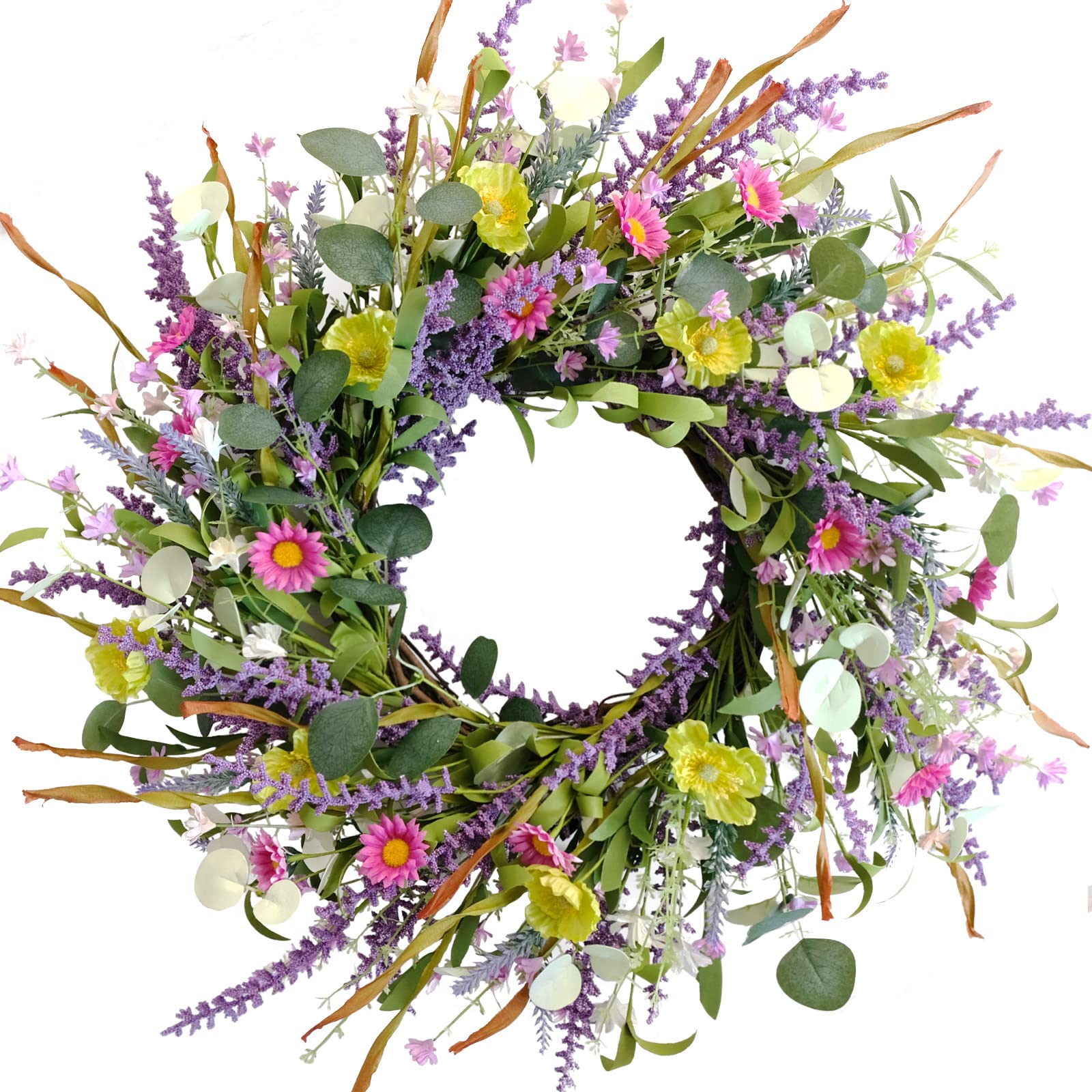 idyllic front door wreath full view showing welcoming curb appeal