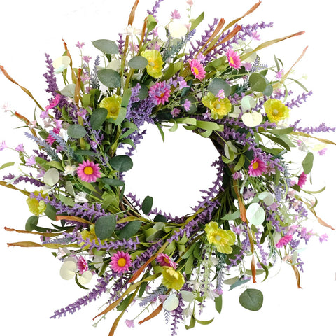 idyllic front door wreath full view showing welcoming curb appeal
