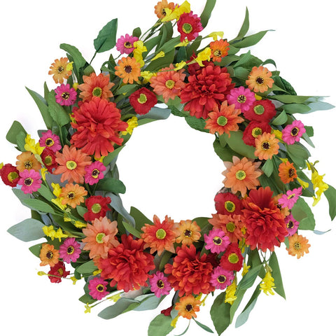 idyllic wreath on front door adds welcoming summer charm
