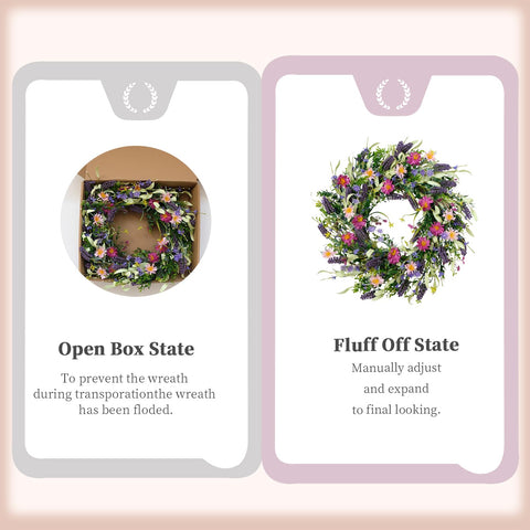 idyllic wreath hung on a front door giving instant curb appeal